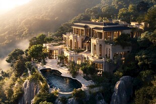 悬崖上的奢华梦幻别墅
