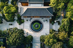 中式庭院景观鸟瞰图