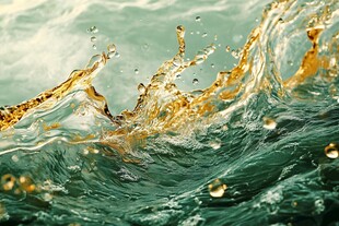 碧波金浪 水花灵动瞬间