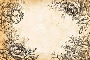 复古花卉边框背景图