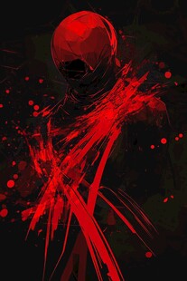 红色神秘蒙面者的艺术形象