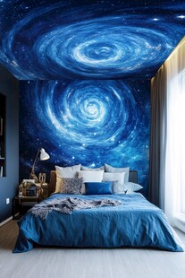 梦幻星空卧室墙饰