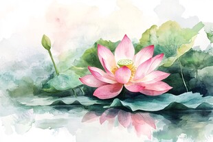 水墨荷花图