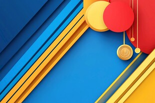 炫彩几何金币背景图