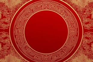 中式红金传统花纹背景图