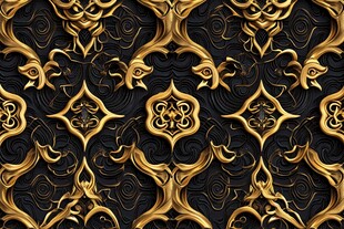 黑金奢华复古花纹图案