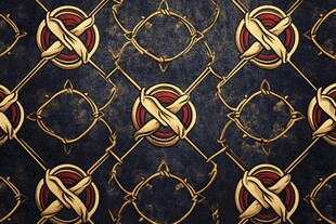 复古金色锁链交织图案背景