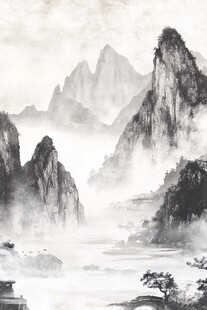 水墨山水间的诗意景致