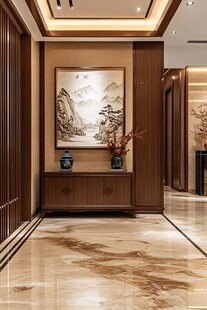 中式门厅 雅致山水装饰风格
