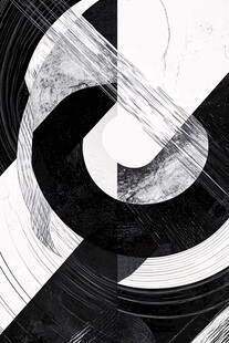 黑白几何抽象艺术图案