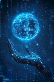 机械手掌托举科技地球