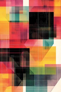 多彩几何拼接抽象艺术图