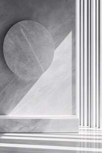 极简大理石墙面与光影景致