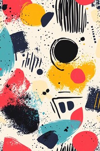 抽象几何涂鸦艺术背景图