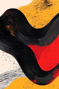抽象动感色彩波浪艺术画