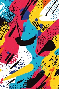 抽象多彩涂鸦艺术图案