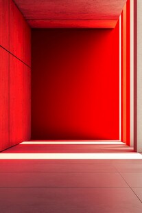 红色空间内的光影魅力