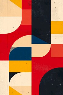 几何色块拼接抽象艺术图
