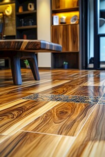 精致木纹地板与室内一角