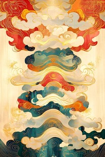 中式云海祥瑞古风插画