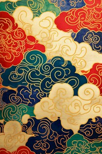 中式传统云纹图案纹理