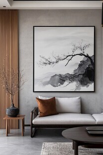 中式客厅水墨挂画装饰美