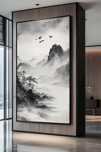 中式山水玄关装饰画