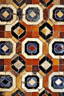 复古几何花纹瓷砖图案