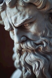 威严老者雕塑特写