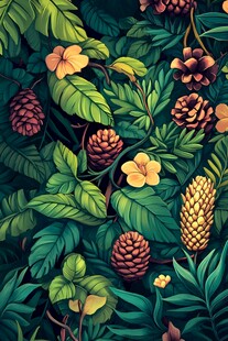 热带植物花卉繁茂景象