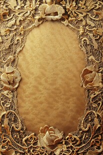 复古雕花金色边框装饰图