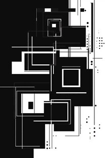 黑白几何抽象艺术图案