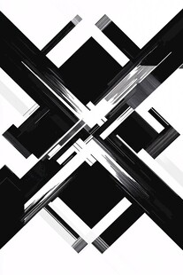 黑白几何抽象艺术图案