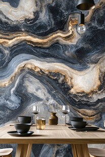 大理石纹理餐厅墙面装饰