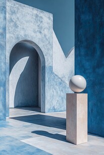 蓝调几何空间艺术景观