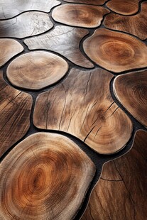 独特木纹拼接地面景观