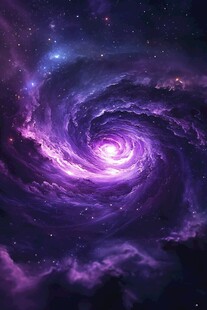 梦幻紫色漩涡星系美景