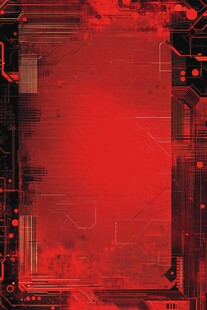 红色科技风电路板背景图