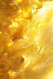 流动的金色梦幻液体