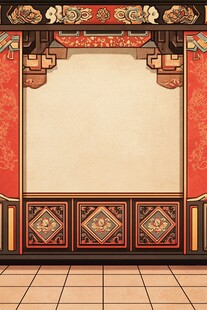 中式古典门框背景图