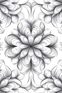 黑白花卉无缝图案设计