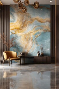 奢华现代风客厅艺术背景墙