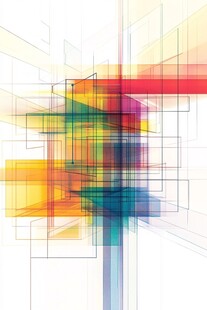 彩色几何线条抽象艺术图案