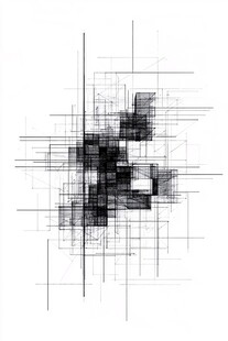 黑白线条构成的抽象图案