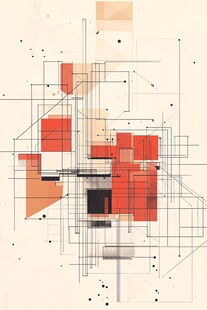 抽象几何色块构成艺术画