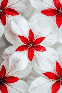 红白相间的美丽花卉图案