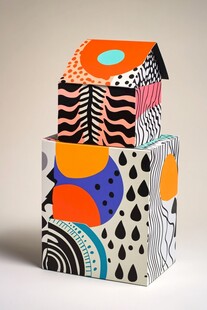 创意几何图案堆叠立体物件