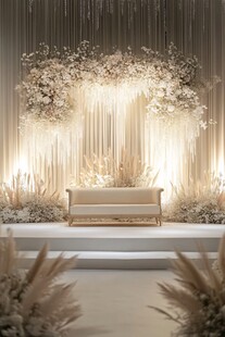 梦幻米色婚礼场景布置