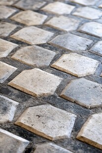 复古风格六边形石板路面