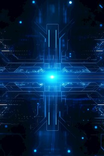 科技感蓝光交叉电路背景